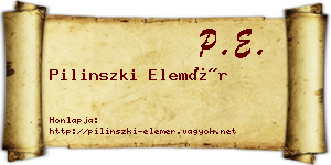 Pilinszki Elemér névjegykártya